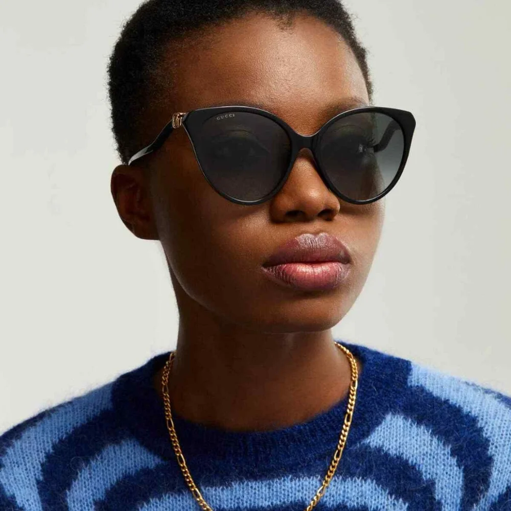 New 💯 Original Gucci Grey Cat Eye Ladies Sunglasses GG1011S 001